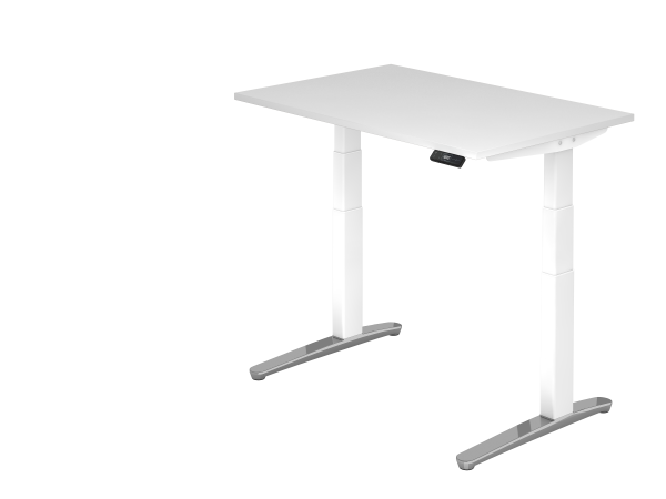 Sitz-Steh-Schreibtisch elektrisch 120x80cm Weiß Weiß
