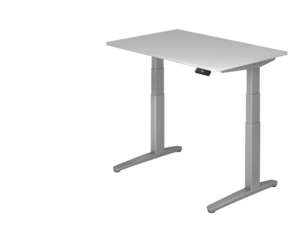 Sitz-Steh-Schreibtisch elektrisch 120x80cm Graphit Silber