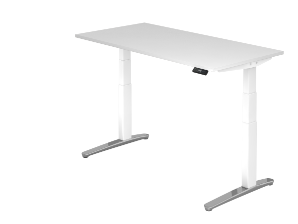Sitz-Steh-Schreibtisch elektrisch 160x80cm Weiß Weiß
