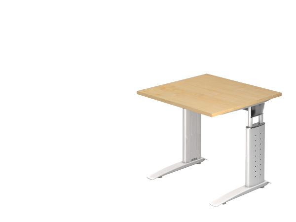 Schreibtisch US08 80x80cm Ahorn Gestellfarbe: Weiß