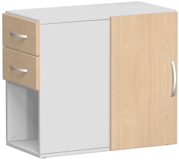 Anstell-Schrank mit Schubkästen, 42x82x72cm, Buche Lichtgrau