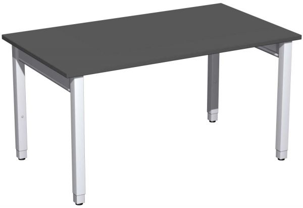 Schreibtisch höhenverstellbar, 140x80x68-86cm, Graphit / Silber