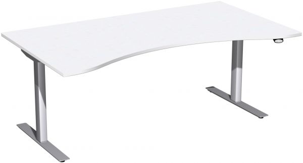 Elektro-Hubtisch, höhenverstellbar, 180x100cm, Weiß / Silber