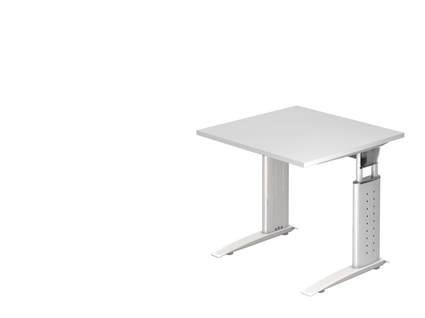 Schreibtisch US08 C-Fuß 80x80cm Weiß Gestellfarbe: Weiß