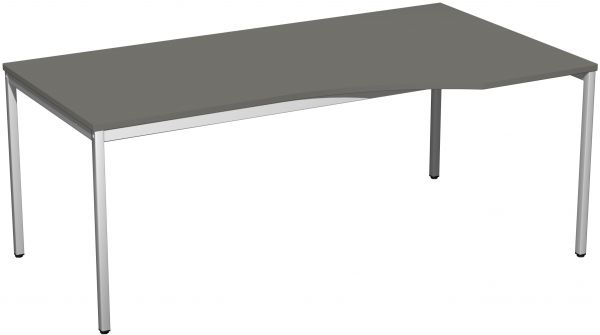 PC-Schreibtisch rechts, 180x100cm, Graphit / Lichtgrau