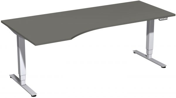 Elektro-Hubtisch links, höhenverstellbar, 200x100cm, Graphit / Silber