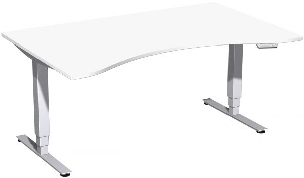 Elektro-Hubtisch, höhenverstellbar, 160x100cm, Weiß / Silber