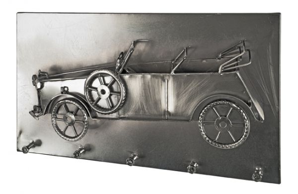 Wandgarderobe, schwarz Nickel, Metall, 35x8x20cm