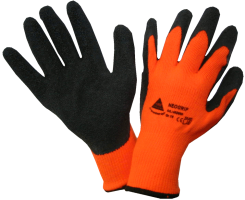 12 Paar - NEOGRIP-ORANGE gestrickter Handschuh aus Baumwolle / Polyest.