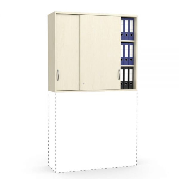 Schiebetüren-Aufsatzschrank MULTI M 120x105x42 cm, Ahorn