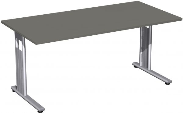 Schreibtisch, 160x80cm, Graphit / Silber