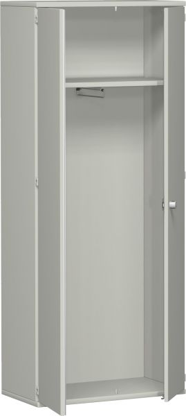 Garderobenschrank mit ausziehbarem Garderobenhalter, 80x42x192cm, Lichtgrau