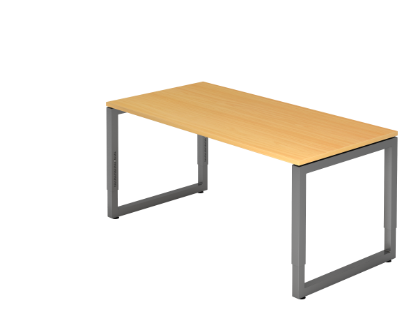 Schreibtisch O-Fuß eckig 160x80cm Buche / Graphit