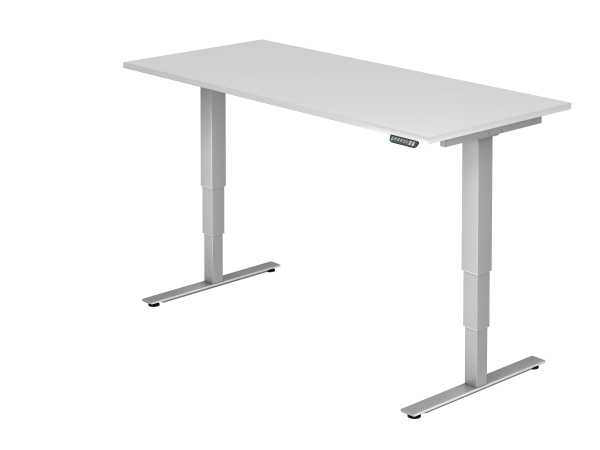 Sitz-Steh-Schreibtisch elektrisch XDSM19 180x80cm Weiß Gestellfarbe: Silber