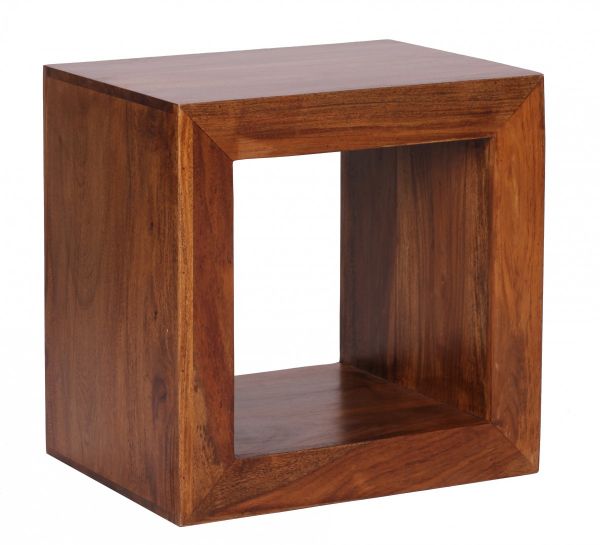 MUMBAI Standregal Cube Massivholz Sheesham, dunkelbraun