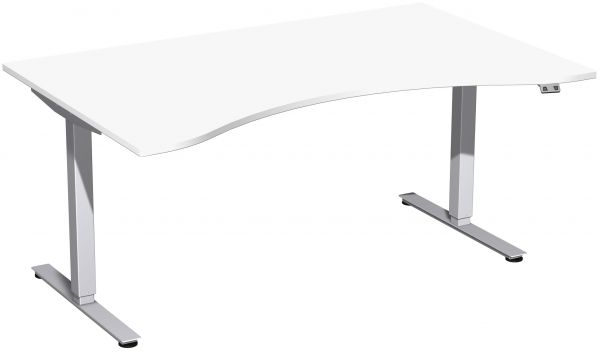 Elektro-Hubtisch, höhenverstellbar, 160x100cm, Weiß / Silber