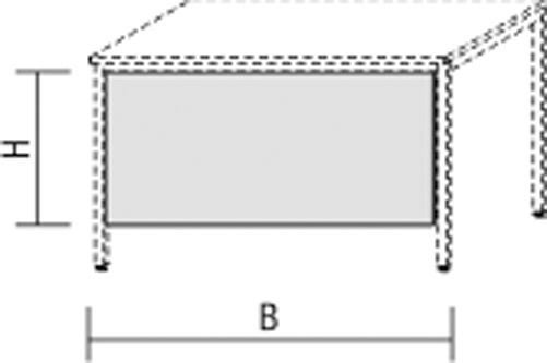 Knieraumblende mit Montage-Set, 100x52cm, Weiß