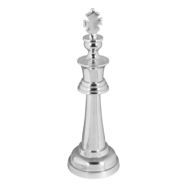 Deko Schachfigur KÖNIG Aluminium Dekoration poliert 70 cm Dekofigur Statue Skulptur groß Alu einzeln