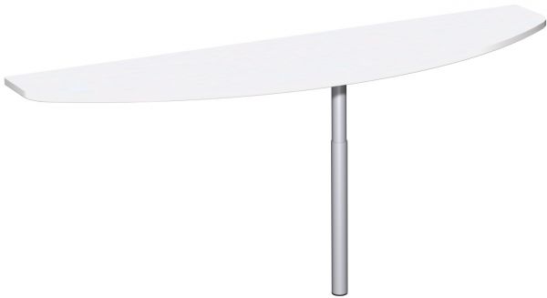 Anbautisch, höhenverstellbar, 180x50cm, Weiß Silber