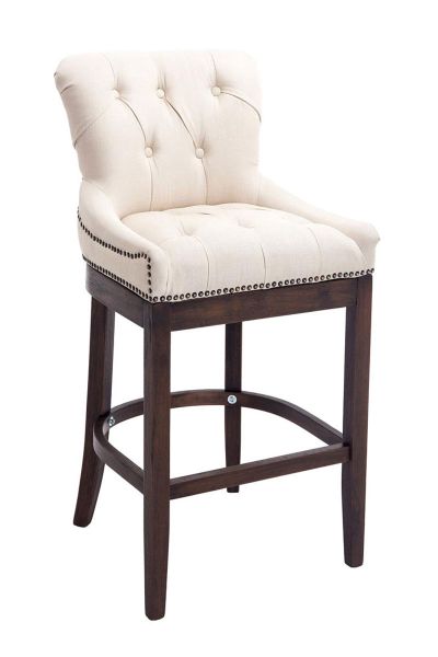 Barhocker Buckingham Stoff, Antik, creme