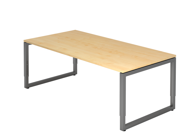 Schreibtisch O-Fuß eckig 200x100cm Ahorn / Graphit