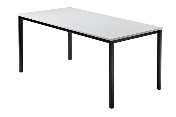 Besprechungstisch DQ16 160x80cm Grau 4-Fuß Gestellfarbe: Schwarz