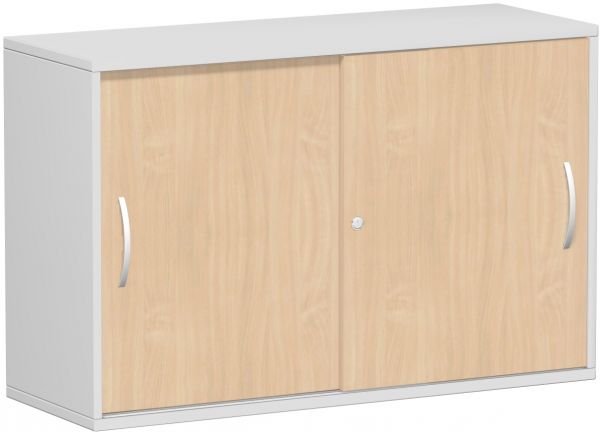 Schiebetürenschrank Oberboden 25 mm, 120x42x80cm, Buche Lichtgrau