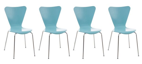 4er Set Besucherstuhl Calisto, hellblau