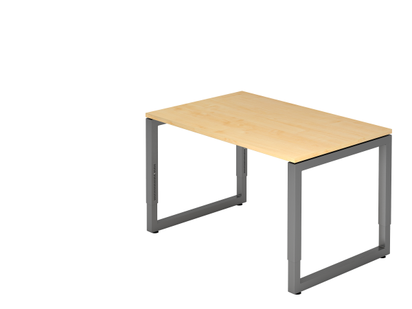 Schreibtisch O-Fuß eckig 120x80cm Ahorn / Graphit