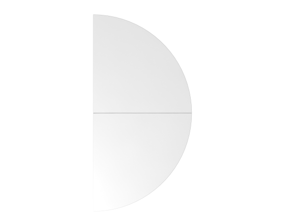 Anbautisch 2x Viertelkreis / Stützfuß Weiß / Weiß