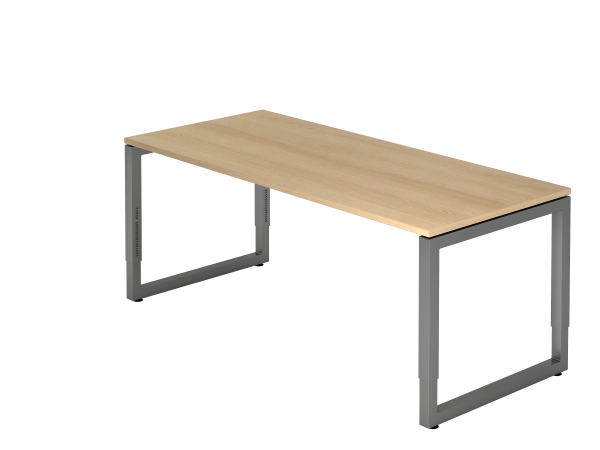 Schreibtisch O-Fuß eckig 180x80cm Eiche / Graphit