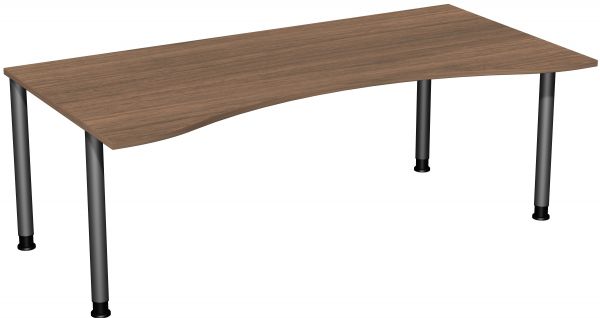 Schreibtisch, höhenverstellbar, 200x100cm, Nussbaum / Anthrazit