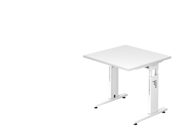 Schreibtisch OS08 C-Fuß 80x80cm Weiß Gestellfarbe: Weiß