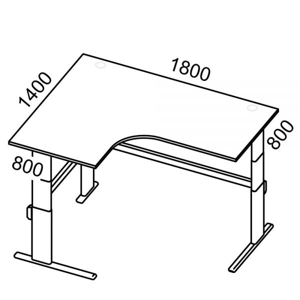 Sitz-/Stehtisch Jumboform Comfort MULTI M 180x140x65,5-130 cm, Weiß