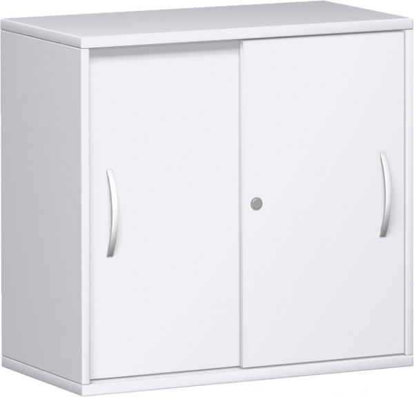 Schiebetürenschrank, 80x42x77cm, Weiß