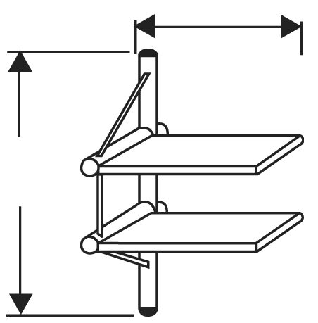 Wandregal topline gelocht B:80cm 2 Fächer