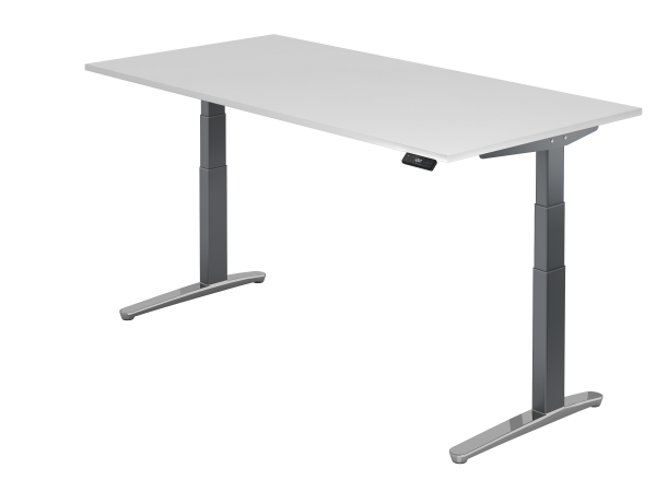 Sitz-Steh-Schreibtisch elektrisch 200x100cm Weiß Graphit