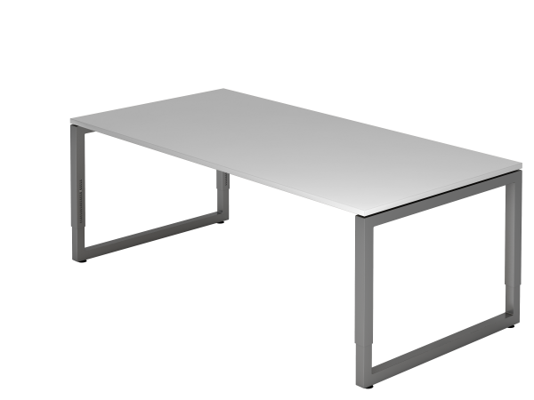 Schreibtisch O-Fuß eckig 200x100cm Grau / Graphit
