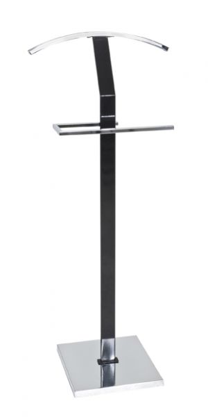 Herrendiener, schwarz - Chrom, Stahl, 48x30x110cm