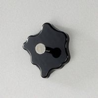 Garderobenknopf, schwarz - Chrom Nickel, Stahl, MDF, 0x5x0cm