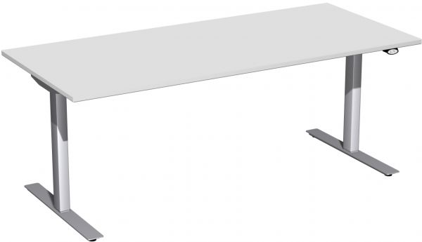 Elektro-Hubtisch, höhenverstellbar, 180x80cm, Lichtgrau / Silber