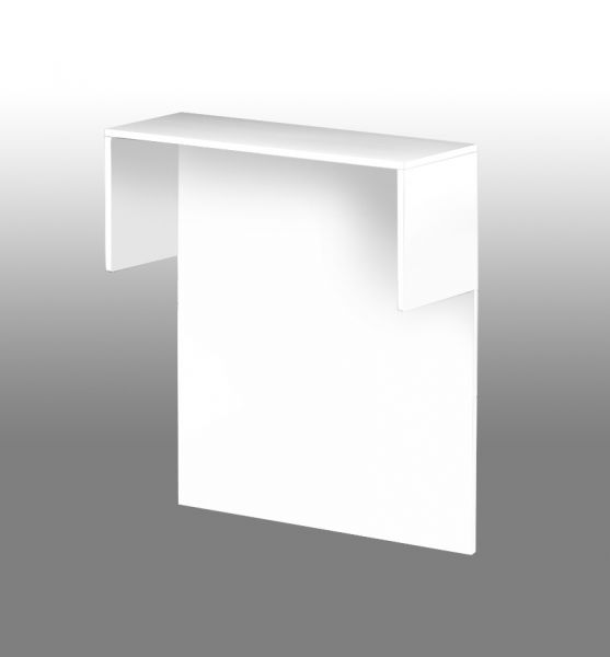 Sichtschutz-Aufsatz mit Thekenfunktion Form4, für Tischbreite 160-180 cm, Weiß