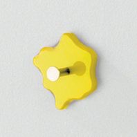 Garderobenknopf, gelb - Chrom Nickel, Stahl, MDF, 0x5x0cm