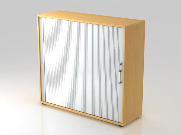 Rollladenschrank horizontal 3 Ordnerhöhen 120cm CE Buche / Silber