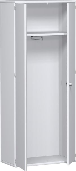 Garderobenschrank mit ausziehbarem Garderobenhalter, 80x42x192cm, Weiß