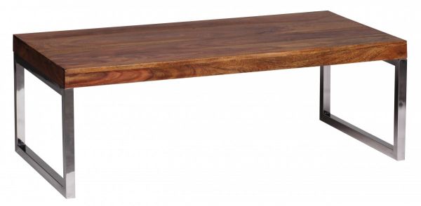 Sheesham Couchtisch, Wohnzimmer-Tisch, Massiv-Holz , Dunkel-Braun, 120cm breit