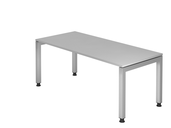 Schreibtisch JS19 U-Fuß eckig 180x80cm Grau Gestellfarbe: Silber