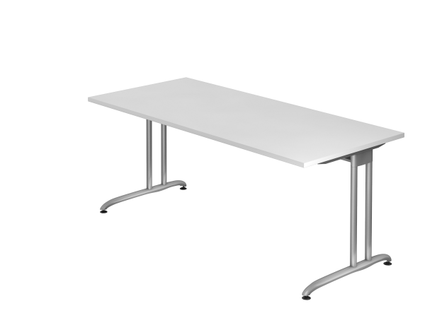 Schreibtisch C-Gestell 180x80cm Weiß