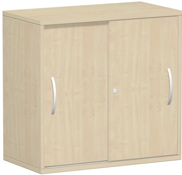 Schiebetürenschrank, 2 Ordnerhöhen, Ahorn