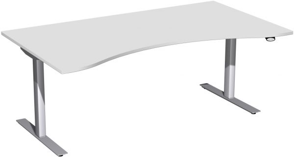 Elektro-Hubtisch, höhenverstellbar, 180x100cm, Lichtgrau / Silber